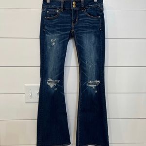 American eagle Artist Flare distressed jeans size 2 short